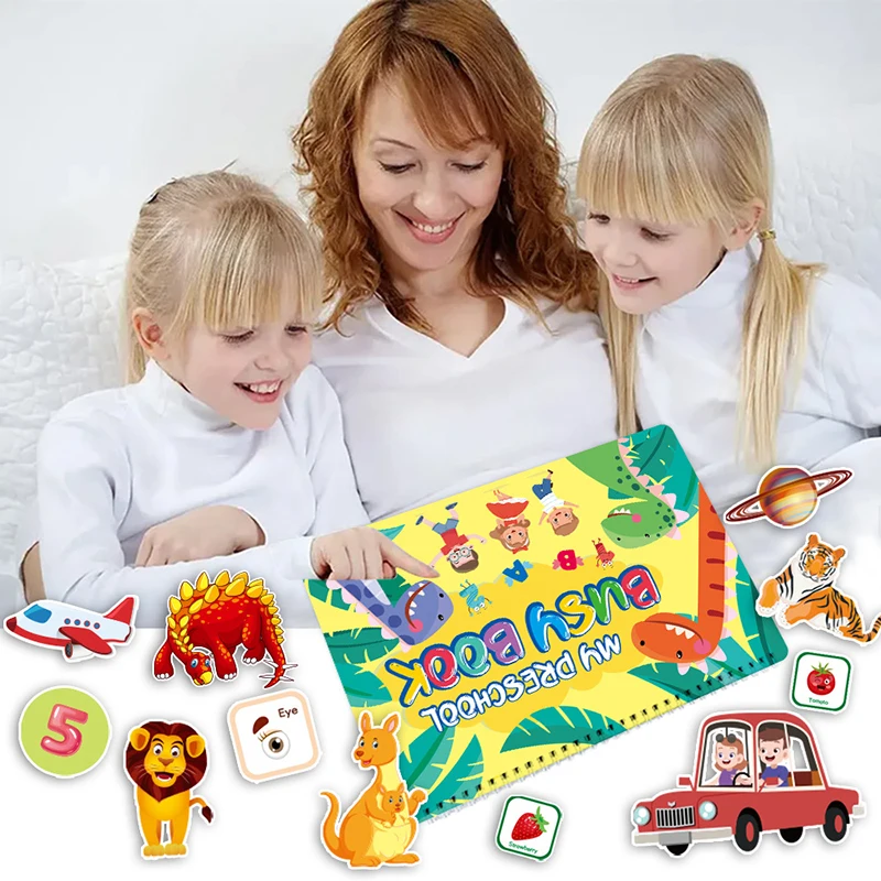 

Montessori Busy Book Baby Toys Early Educational Quiet Book Toys For Kids Cognitive Puzzle Sticker Paste Books Children's Toys