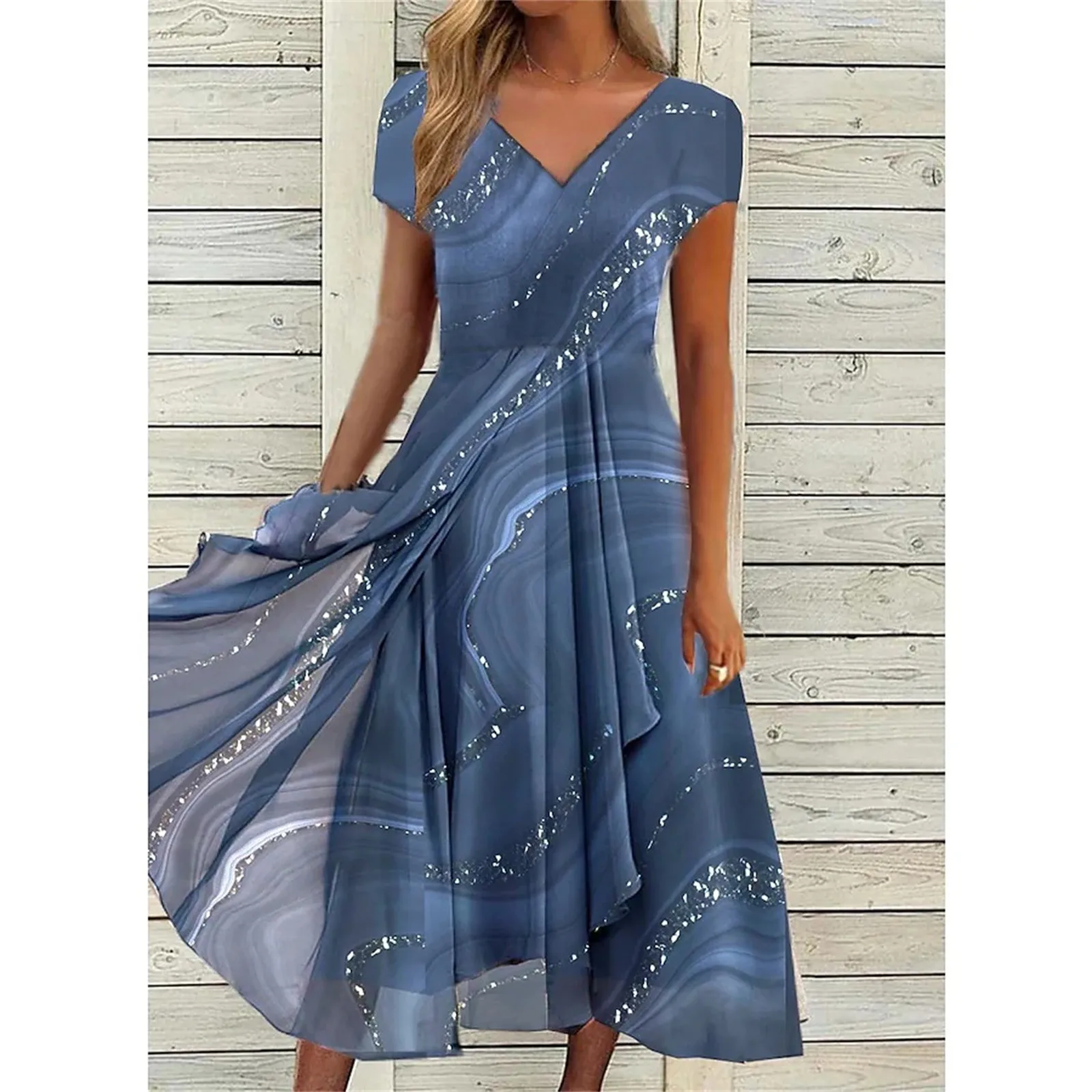 New Elegant Party Dress Female V Neck Short Sleeve Prom Dresses For Women Fashion Print A-Line Sexy Swing Midi Sundress 2024
New Elegant Party Dress Female V Neck Short Sleeve Prom Dresses For Women Fashion Print A-Line Sexy Swing Midi Sundress 2024