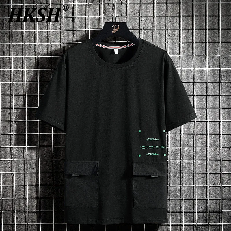 HKSH летняя хлопковая корейская модная футболка с коротким рукавом, мужские однотонные футболки с круглым вырезом и карманами HK0524
HKSH летняя хлопковая корейская модная футболка с коротким рукавом, мужские однотонные футболки с круглым вырезом и карманами HK0524