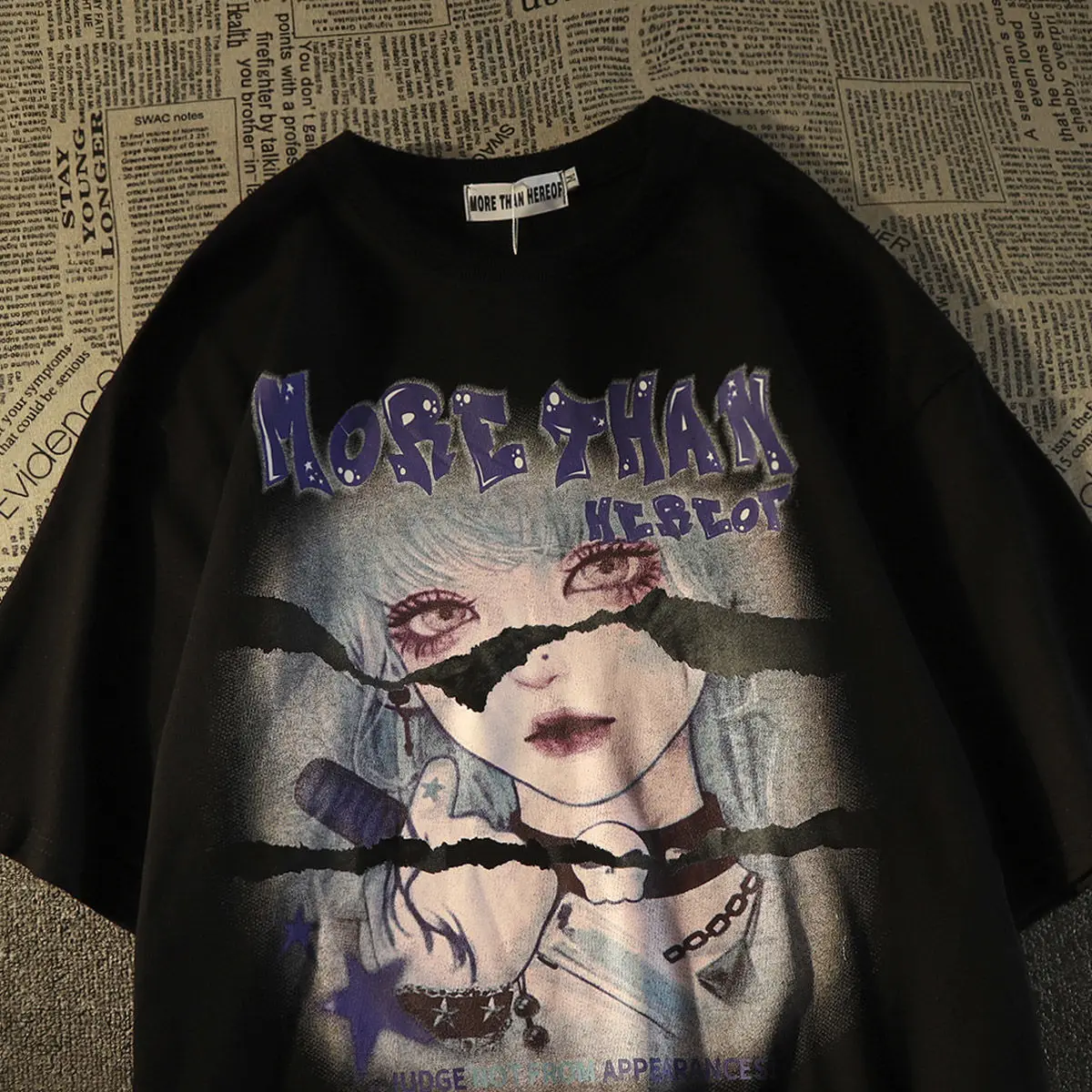 Pure cotton short sleeved European and American Japanese trendy anime T-shirts for men and women loose ins American retro tops
Pure cotton short sleeved European and American Japanese trendy anime T-shirts for men and women loose ins American retro tops