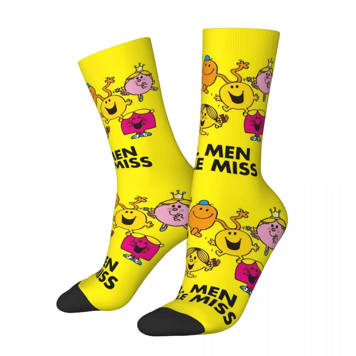 

Cool Cartoon Cute Soccer Socks Little Miss Mr Men Polyester Long Socks for Women Men Sweat Absorbing