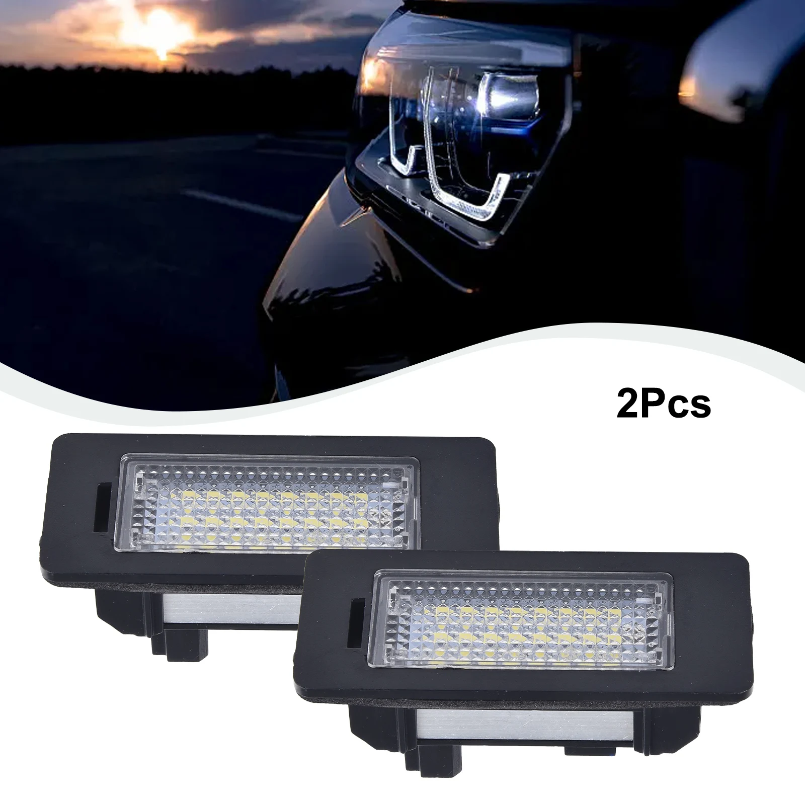 2pcs For BMW License Plate Light - Brand New, High Quality PVC, 24 LEDs, 6500K White, 50000H Lifespan, 12V, 0.3A
2pcs For BMW License Plate Light - Brand New, High Quality PVC, 24 LEDs, 6500K White, 50000H Lifespan, 12V, 0.3A