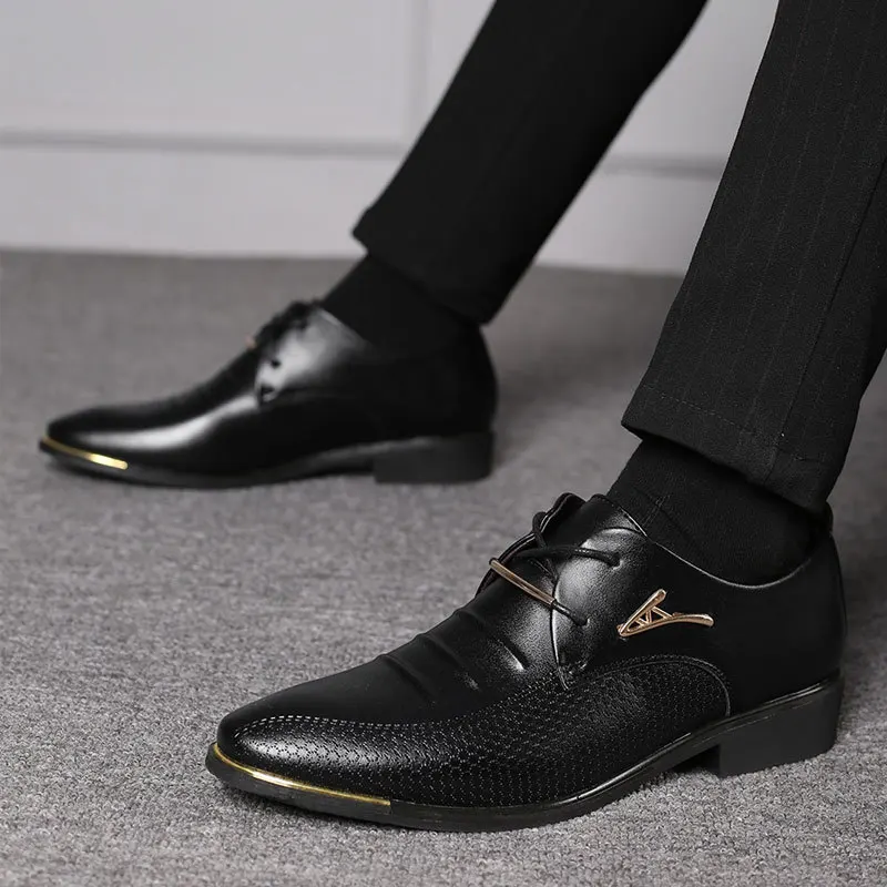 

Мужские блестящие кожаные туфли, весна-осень, повседневная обувь, мужские деловые официальные туфли, мужские оксфорды, свадебные туфли с острым носком, приблизительно 38-48