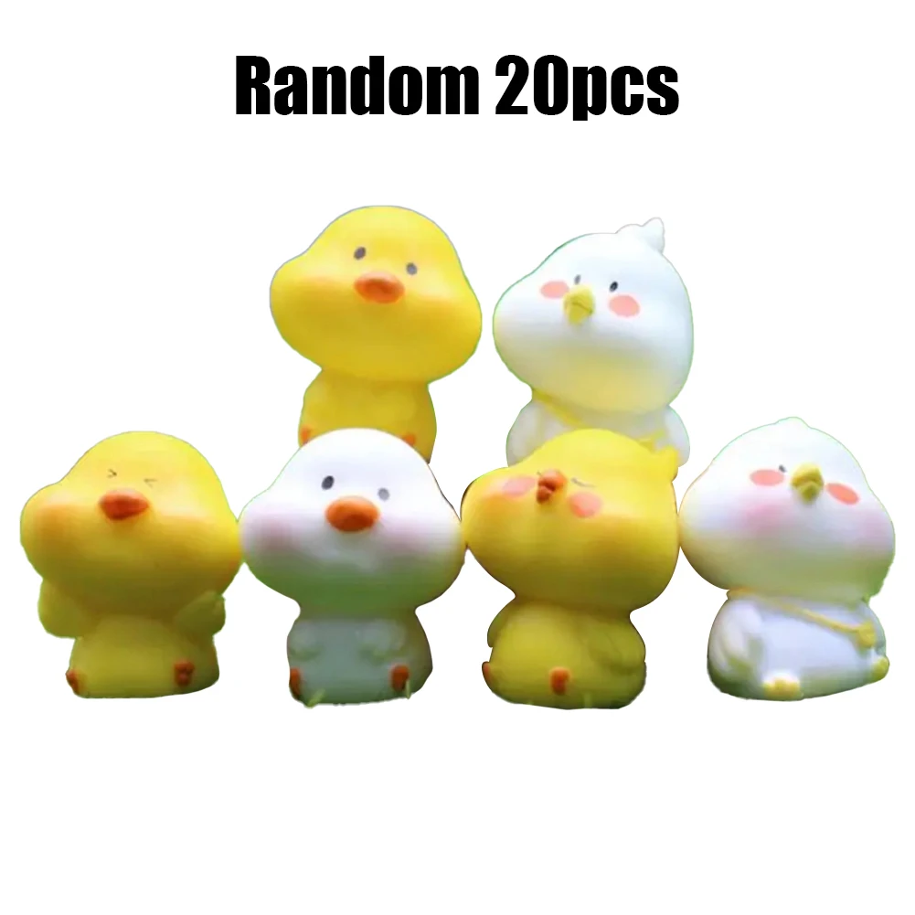 

Resin Ornaments Vivid Chick Modeling Landscaping Decor 20pcs Animal Landscaping Decor Cute Chicks Expression Chick Ornaments