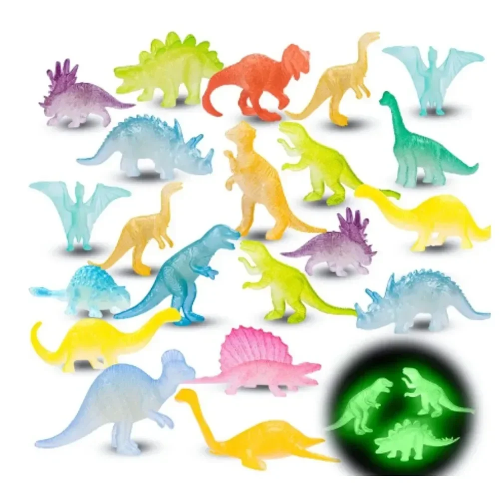 

2/16pcs/bag Mini Luminous Dinosaurs Glow in the Dark Dino Toys Treat Kids Birthday Party Favors Boy Girl Gifts Goody Bag Fillers