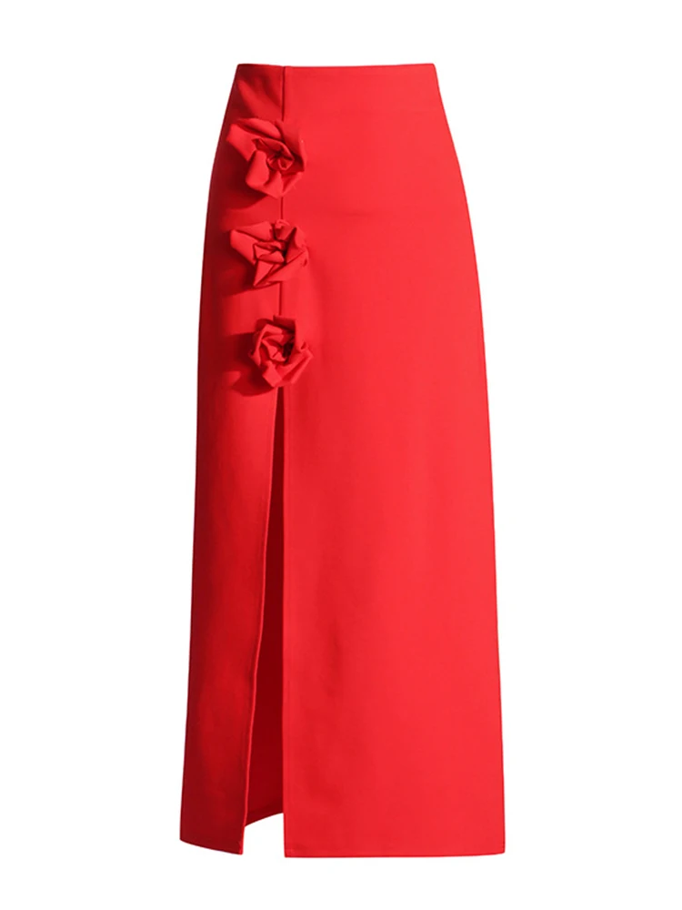 Three-d Flower Spliced Skirt For Women Fashion Elegance Slit Design Patchwork Solid Color A-line Skirts Summer 2024 New XX146
Three-d Flower Spliced Skirt For Women Fashion Elegance Slit Design Patchwork Solid Color A-line Skirts Summer 2024 New XX146