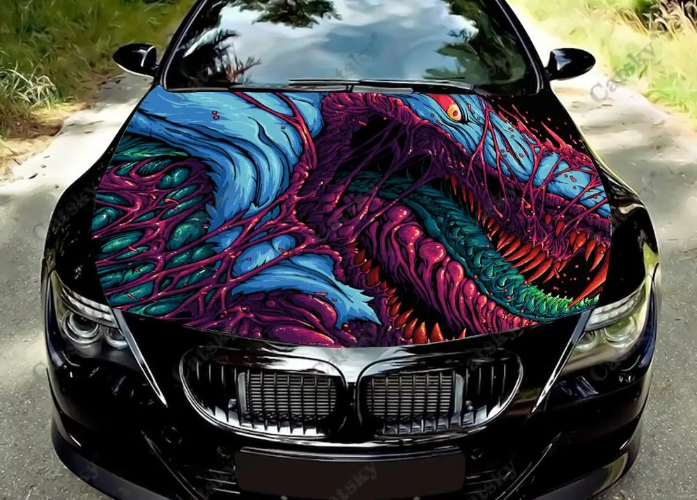 Цветная виниловая наклейка на капот дикого гипер-чудовище, Фотографическая наклейка на капот, индивидуальные декоративные наклейки для автомобиля
Цветная виниловая наклейка на капот дикого гипер-чудовище, Фотографическая наклейка на капот, индивидуальные декоративные наклейки для автомобиля