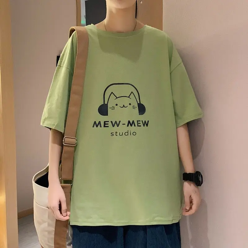 Pure cotton men's short-sleeved T-shirt new ins trend fashion Hong Kong style student loose and versatile half-sleeved T-shirts
Pure cotton men's short-sleeved T-shirt new ins trend fashion Hong Kong style student loose and versatile half-sleeved T-shirts