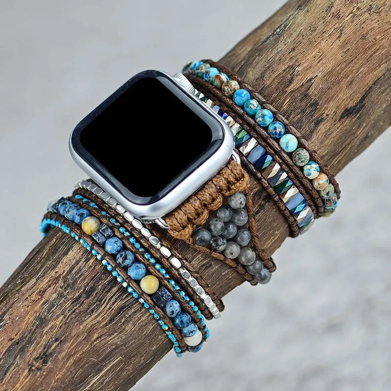 Богемный ремешок для Apple Watch 8, ремешок для женщин, винтажный плетеный браслет с каменными бусинами для IWatch Series 7 6 SE 5 4 3
Богемный ремешок для Apple Watch 8, ремешок для женщин, винтажный плетеный браслет с каменными бусинами для IWatch Series 7 6 SE 5 4 3
