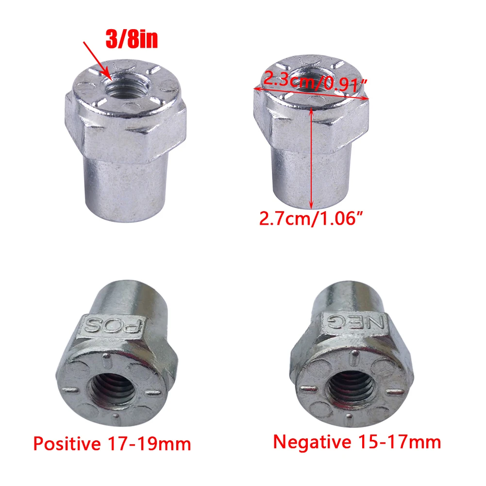 2 Pcs Auto Battery Terminal Car Alloy Positive + Negative Battery Top Post Terminal Adapter Converter 3/8 For Cars Boats Truck
2 Pcs Auto Battery Terminal Car Alloy Positive + Negative Battery Top Post Terminal Adapter Converter 3/8 For Cars Boats Truck