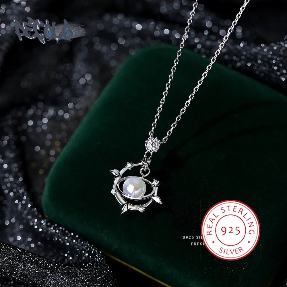 925 Sterling Silver Necklace for Women Fashion Leaf Wrapped Pearl Pendant High Quality Star Collarbone Chain Sweater Chain
925 Sterling Silver Necklace for Women Fashion Leaf Wrapped Pearl Pendant High Quality Star Collarbone Chain Sweater Chain