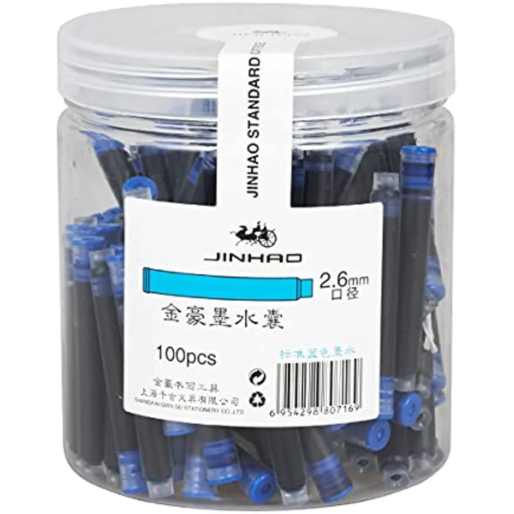 100pcs JINHAO Fountain Pen Ink Cartridges Refills 2.6 Mm Bore Diameter Disposable and Universal Ink Bottle Fountain Ink
100pcs JINHAO Fountain Pen Ink Cartridges Refills 2.6 Mm Bore Diameter Disposable and Universal Ink Bottle Fountain Ink