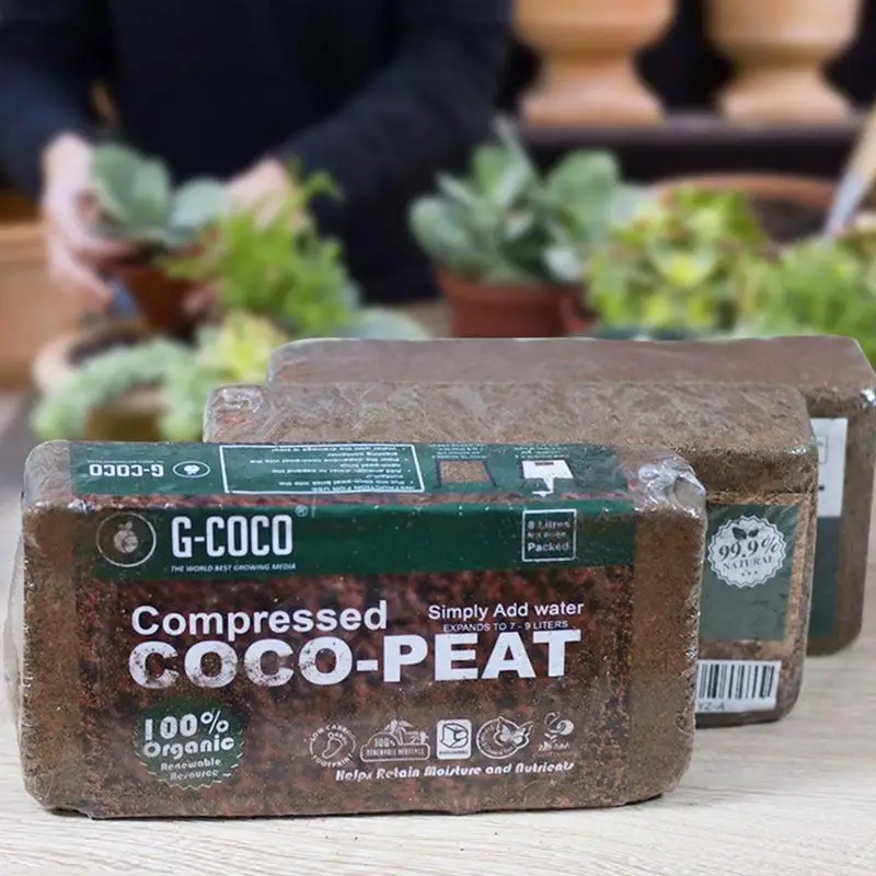 

Coco Coir Brick Desalted Organic Coconut Fiber Substrate with Low EC and PH Balance Natural Plant Soil for Planting flowers
