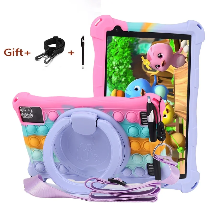 

Soft Silicone Case for 8 8.0 Inch Universal 8.0" Android Tablet Shockproof Drop-proof 360 Rotating Stand Holder Hand Palm Strap