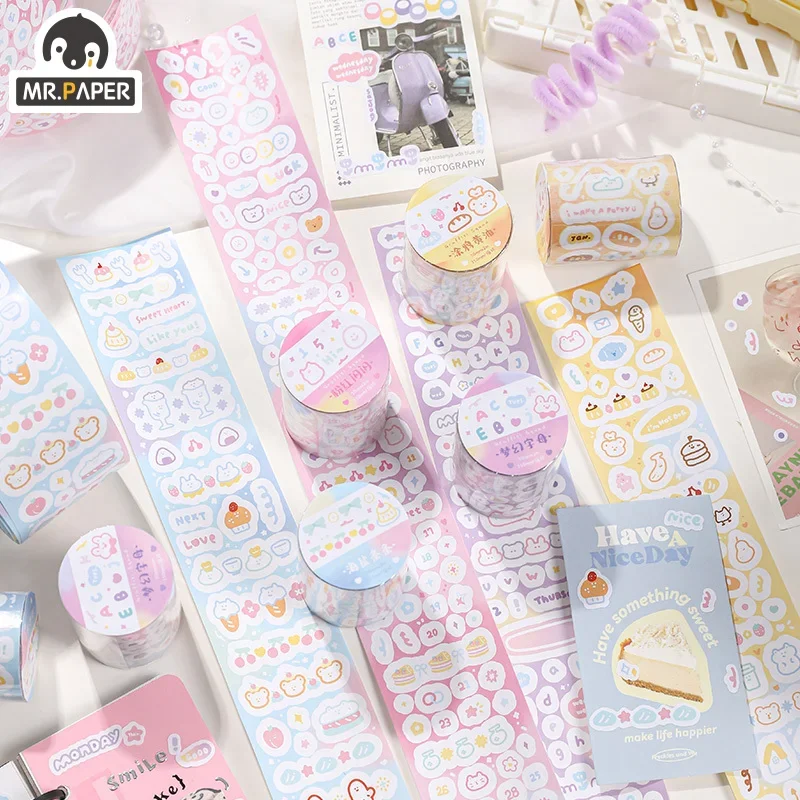 

Mr. Paper 4 Style 200CM/ Roll Graffiti Pattern Cutting Film Tape Cartoon Guka Handbook Material Sticker Cute Stationary Supplies