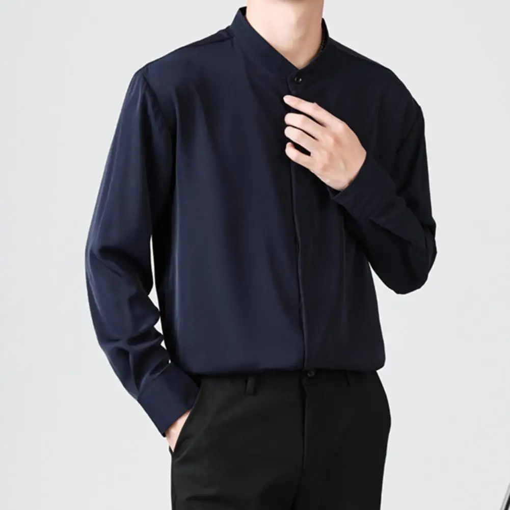 Men Casual Shirt Men's Single-breasted Stand Collar Formal Business Shirt Slim Fit Pure Color Soft Breathable Long Sleeve Fall
Men Casual Shirt Men's Single-breasted Stand Collar Formal Business Shirt Slim Fit Pure Color Soft Breathable Long Sleeve Fall