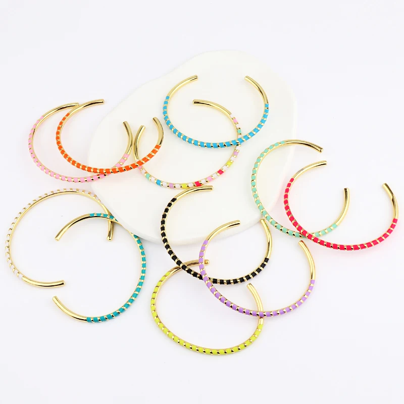 12 Colors 18K Gold Plated Cuff Bracelets Neon Enamel Geometric Open Bangle Send Women Couple Best Anniversary Jewelry Gifts
12 Colors 18K Gold Plated Cuff Bracelets Neon Enamel Geometric Open Bangle Send Women Couple Best Anniversary Jewelry Gifts