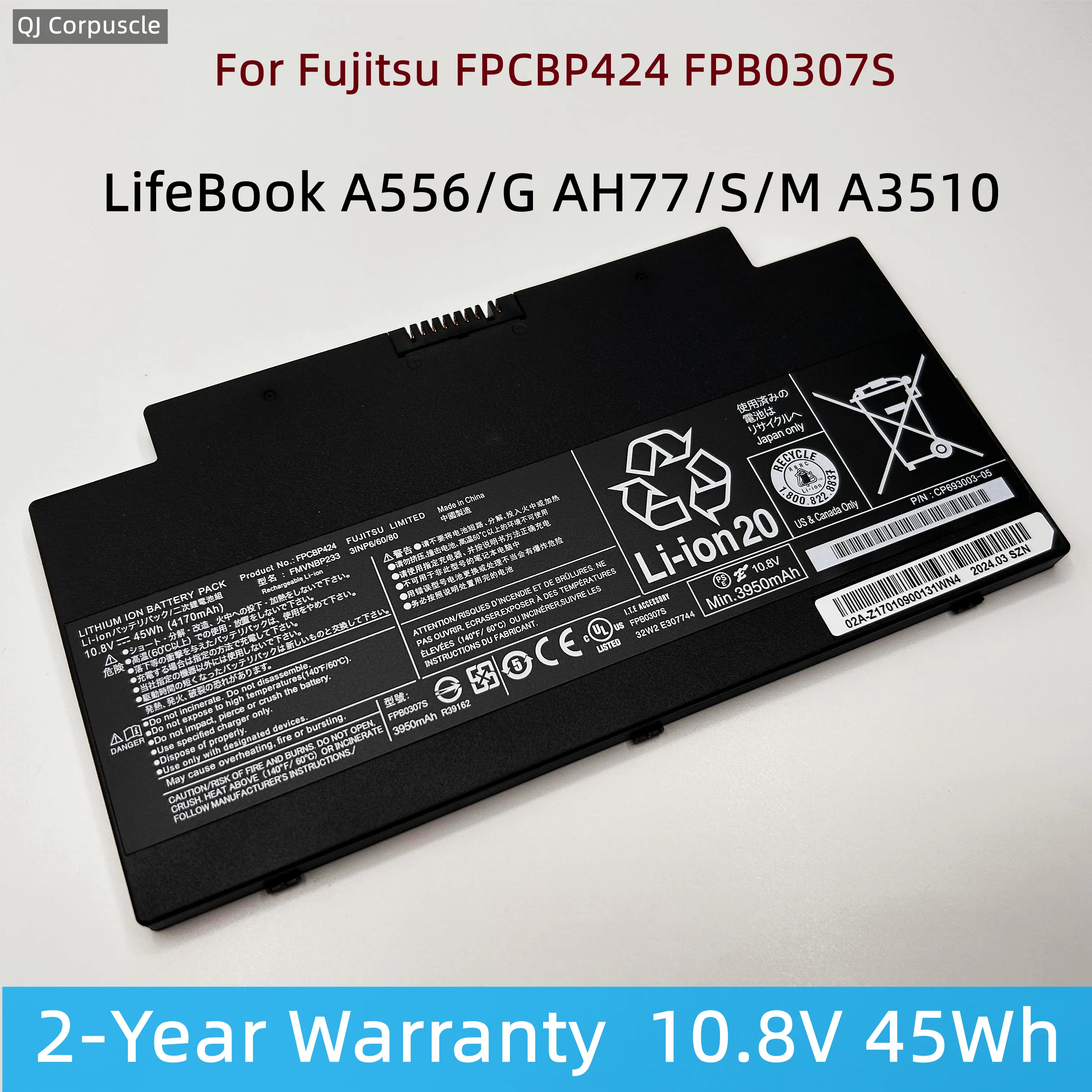 Оригинальный аккумулятор FPCBP424 FPB0307S для ноутбука Fujitsu LifeBook A556/G AH77/S/M A3510 FMVNBP233 CP700538-01 CP641484
Оригинальный аккумулятор FPCBP424 FPB0307S для ноутбука Fujitsu LifeBook A556/G AH77/S/M A3510 FMVNBP233 CP700538-01 CP641484