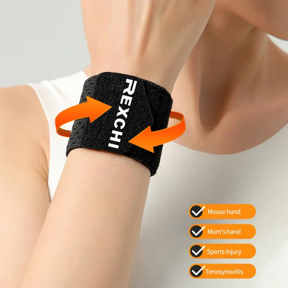 

1Pc Useful Sports Wristband Breathable Wrap-around Design Compression Bracer Compression Sprain Prevention Wrist Strap