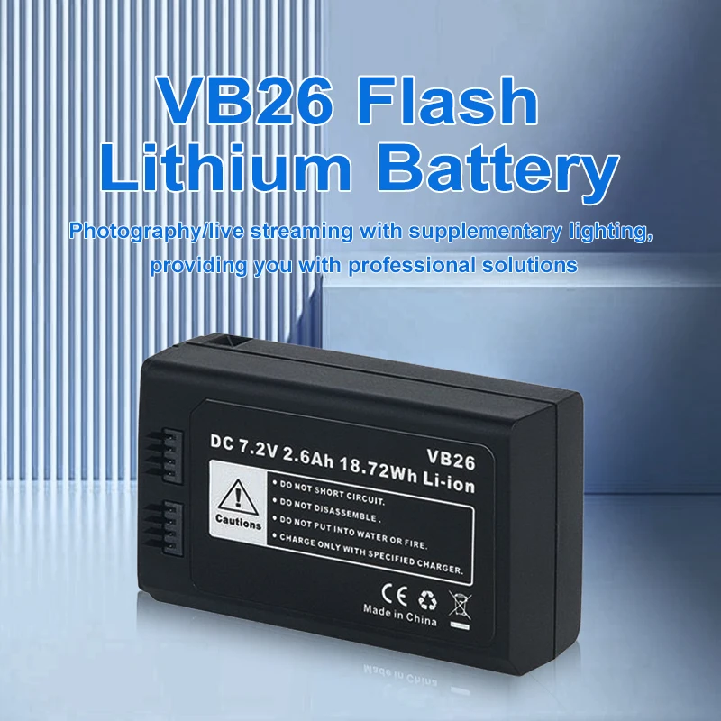 VB26 Flash Li-ion Battery Chargeable Replacement for Godox Ving V1 V860III V850III Speedlite Flashgun
VB26 Flash Li-ion Battery Chargeable Replacement for Godox Ving V1 V860III V850III Speedlite Flashgun