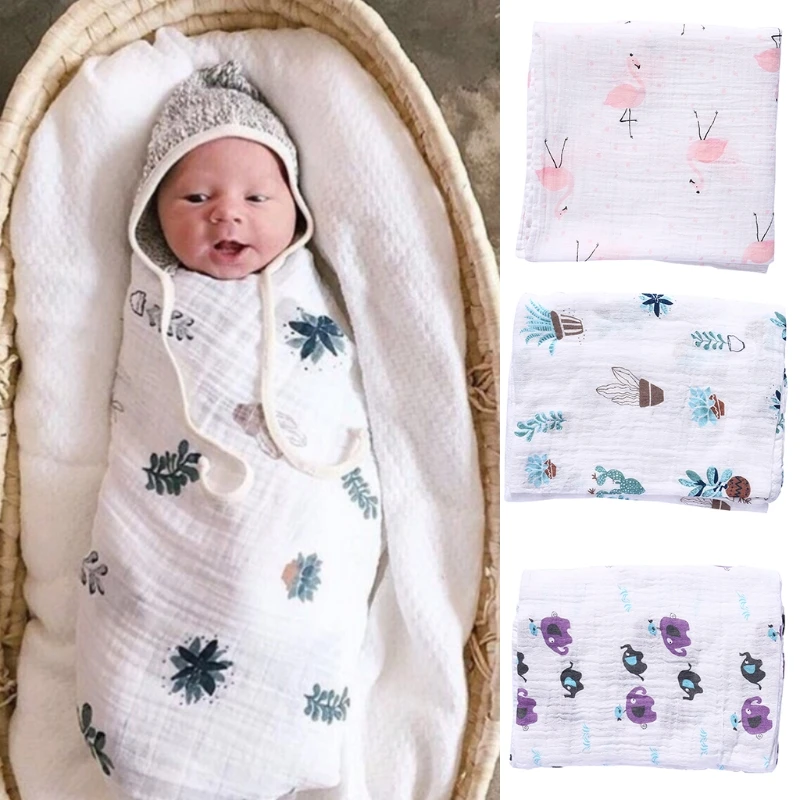 

97BE Soft Muslin Cotton Baby Wrap Swaddling Blanket Newborn Infant Swaddle Towel Slee
