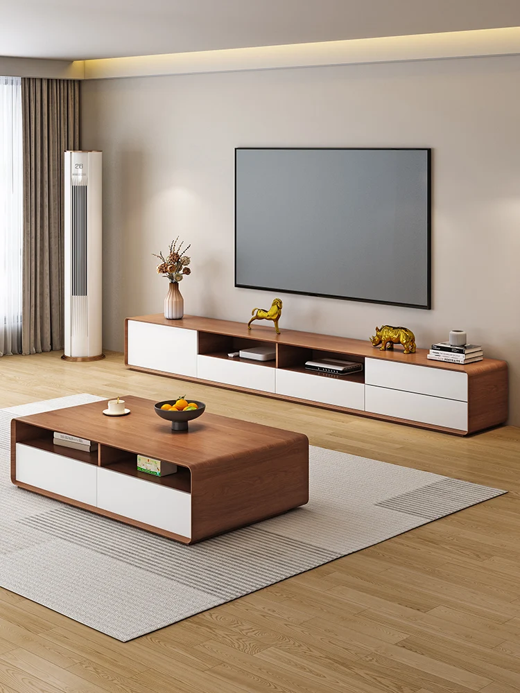 

Современный минималистичный ТВ-шкаф, кофейный столик, комбинированный скандинавский маленький ТВ-шкаф, грецкий орех, гостиная, Домашний напольный шкаф