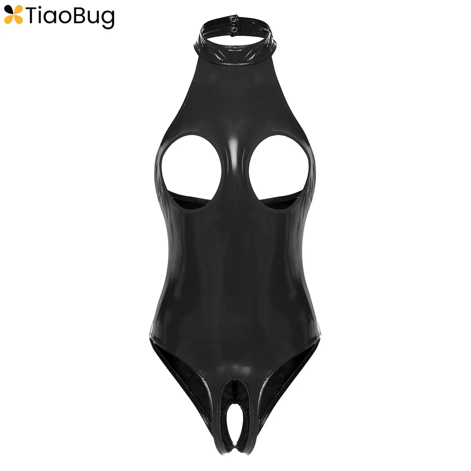 Womens Sexy Open Crotch Bodysuits Patent Leather Halter Neck Backless Crotchless Clubwear Bodysuit Party Pole Dancing Costumes
Womens Sexy Open Crotch Bodysuits Patent Leather Halter Neck Backless Crotchless Clubwear Bodysuit Party Pole Dancing Costumes