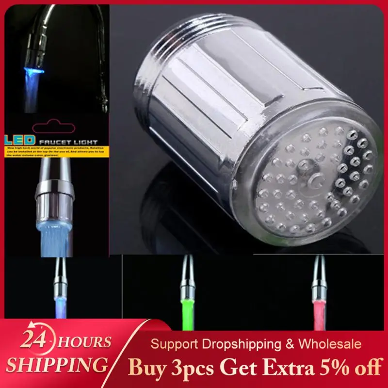 LED Water Faucet Stream Light Kitchen Bathroom Shower Tap Faucet Nozzle Head 7 Color Change Temperature Sensor Light Faucet Led 
LED Water Faucet Stream Light Kitchen Bathroom Shower Tap Faucet Nozzle Head 7 Color Change Temperature Sensor Light Faucet Led