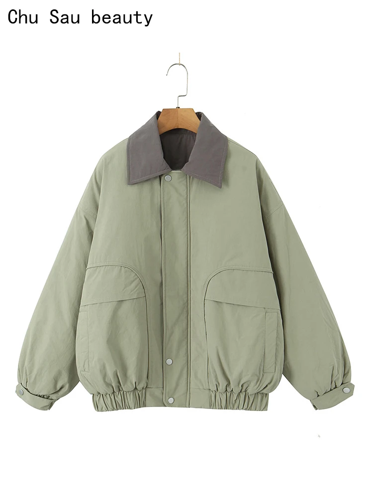 Chu Sau beauty 2023 Women Winter Fashion Street Style Long Sleeve Loose Jacket Coats Casual Warm Parkas Chic Zipper Fly Overcoat
Chu Sau beauty 2023 Women Winter Fashion Street Style Long Sleeve Loose Jacket Coats Casual Warm Parkas Chic Zipper Fly Overcoat