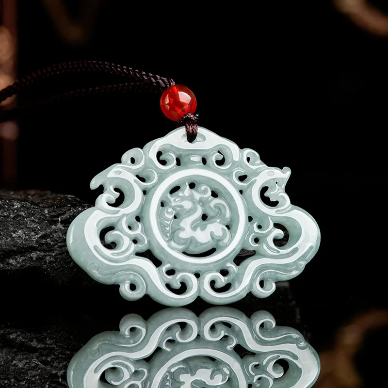 Natural A Jadeite Blue Water Hollowed-out Dragon&Phoenix Ice Jade Pendant Fashion High-end Men's Women's Jewelry Drop Shipping
Natural A Jadeite Blue Water Hollowed-out Dragon&Phoenix Ice Jade Pendant Fashion High-end Men's Women's Jewelry Drop Shipping