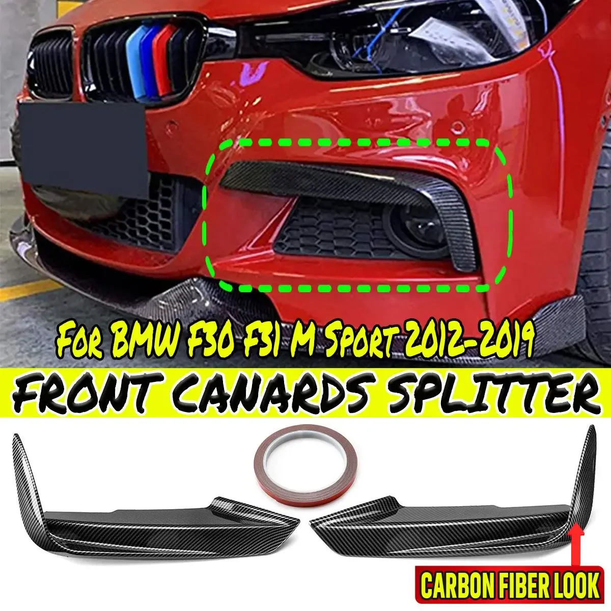F30 2pcs Front Bumper Lip Splitter Side Canards For BMW F30 F31 M Sport 2012-2019 Fog Light Lamp Eyebrow Frame Cover Body Kit
F30 2pcs Front Bumper Lip Splitter Side Canards For BMW F30 F31 M Sport 2012-2019 Fog Light Lamp Eyebrow Frame Cover Body Kit