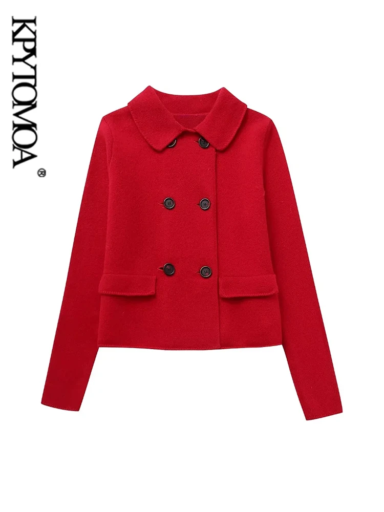 KPYTOMOA-Women's Double-Breasted Woolen Blazer Coat, Long Sleeve, Lapel Collar, Female Outerwear, Chic Tops, Fashion
KPYTOMOA-Women's Double-Breasted Woolen Blazer Coat, Long Sleeve, Lapel Collar, Female Outerwear, Chic Tops, Fashion