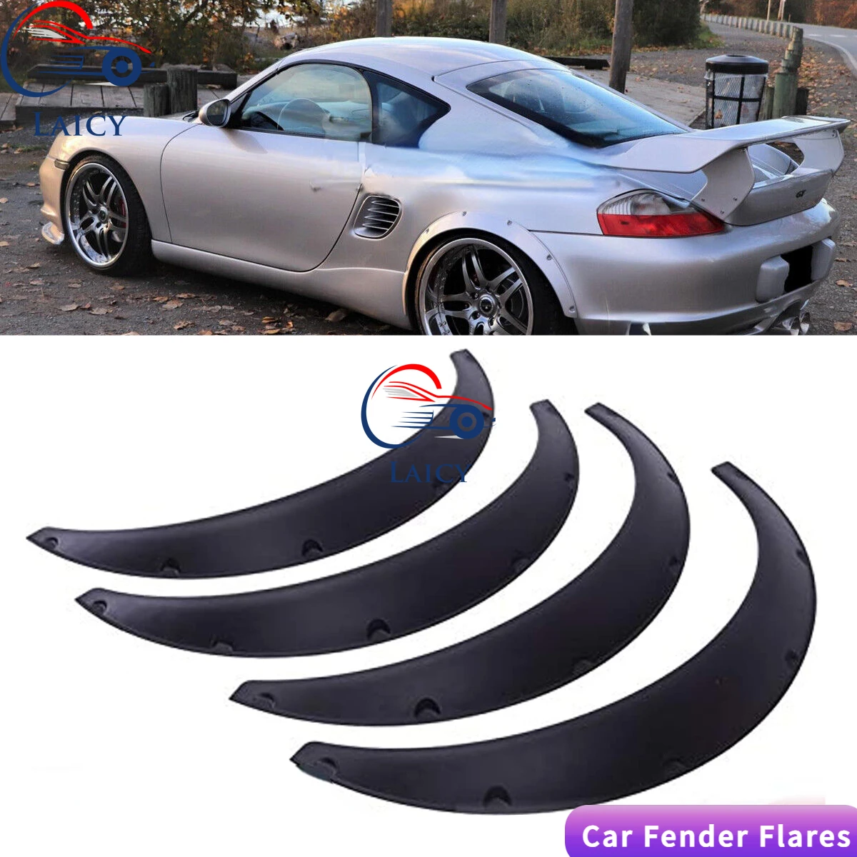 

LAICY For P0rs che Boxster Car Wheel Arch Fender Flares Mudguard Mud Splash Guard Extra Wide Wheel Kit Auto Parts