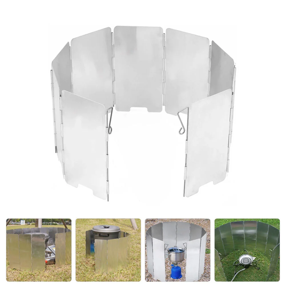 

Pot Windshield BBQ Fold Lightweight Burner Outdoor Portable Foldable Stove Windshiel Plates Aluminum Alloy Camp