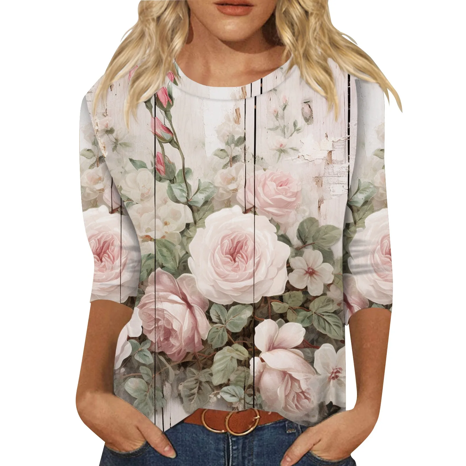 2024 Trendy Vintage 3/4 Sleeve Top For Women,Ladies Casual Three Quarter Sleeve Round Collar T-Shirt Blouse Top Women Fashion
2024 Trendy Vintage 3/4 Sleeve Top For Women,Ladies Casual Three Quarter Sleeve Round Collar T-Shirt Blouse Top Women Fashion