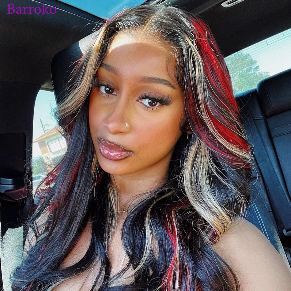 Barroko 1B Blonde Red Highlight Colored Wig 13X6 Body Wave Transparent Lace Frontal Wigs Human Hair Pre Plucked Hair For women
Barroko 1B Blonde Red Highlight Colored Wig 13X6 Body Wave Transparent Lace Frontal Wigs Human Hair Pre Plucked Hair For women