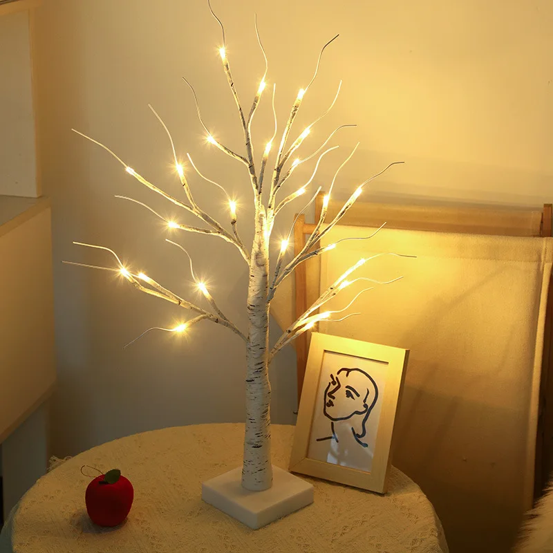 

LED Birch Tree Simulated Luminous Tree Light 60CM Christmas Home Holiday Decoration Tree Light Courtyard Landscape