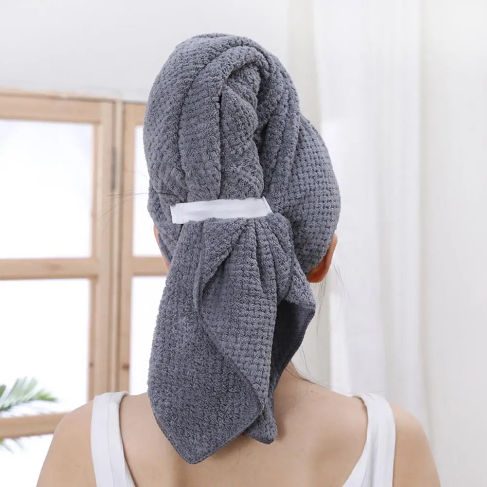 

Bath Towel Super Soft Extra Large Hair Towel Wrap Highly Absorbent Anti-frizz Fast Drying with Elastic Band Hair Care Essential