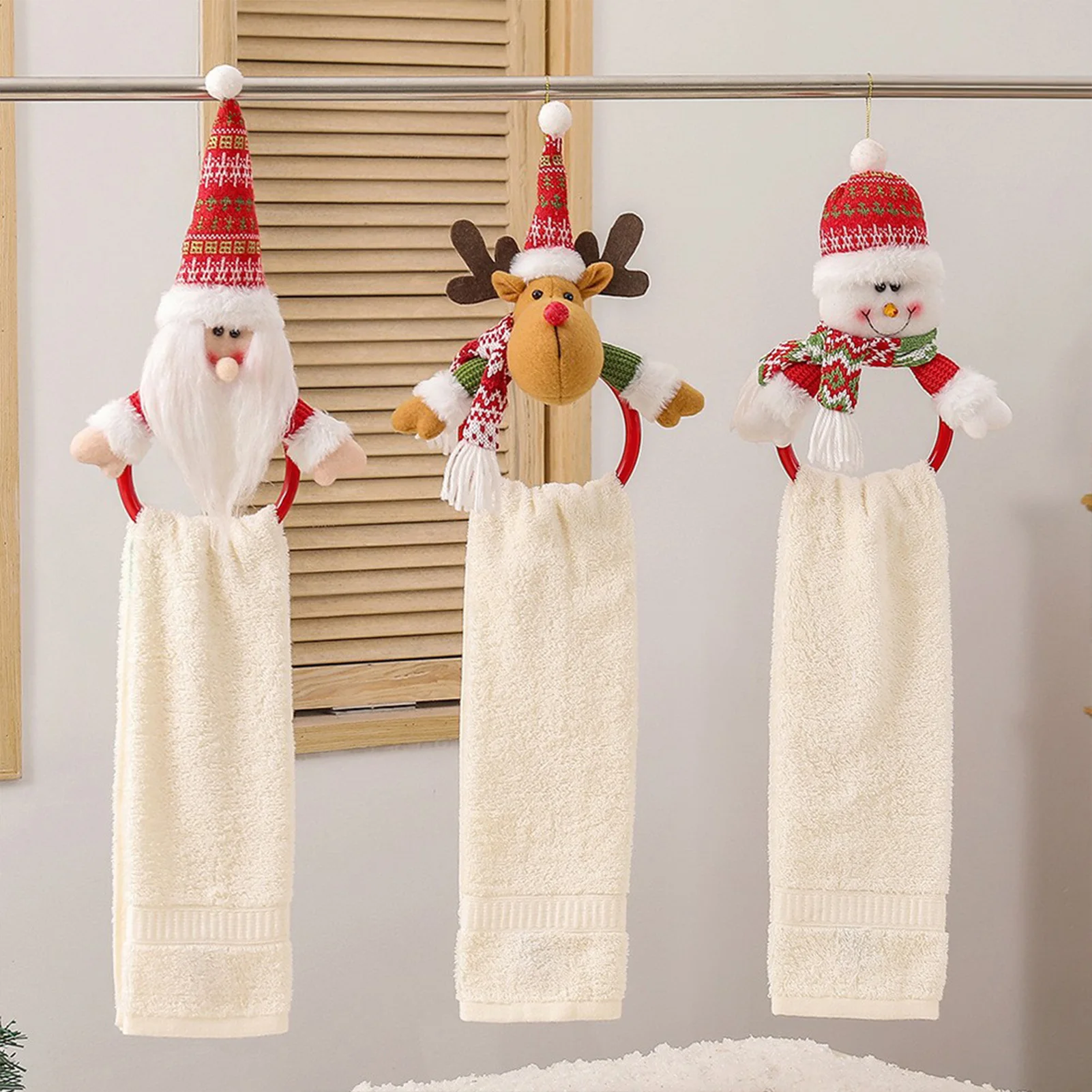 3Pcs Christmas Tree Pendants Towel Hanging Ring Racks Holder For Bathroom Santa Claus Elk Rag Christmas Decorations for Home
3Pcs Christmas Tree Pendants Towel Hanging Ring Racks Holder For Bathroom Santa Claus Elk Rag Christmas Decorations for Home