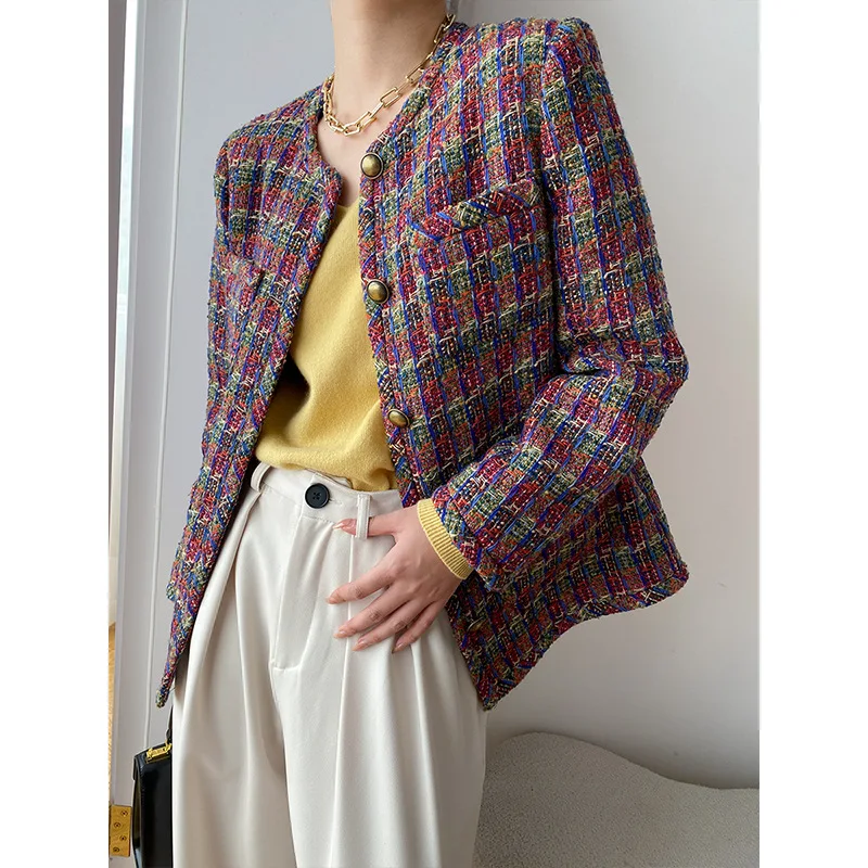 HIGH QUALITY Autumn Winter Korea Version Fashion Tweed Plaid Red Woven Women Jacket French Small Fragrance Coat
HIGH QUALITY Autumn Winter Korea Version Fashion Tweed Plaid Red Woven Women Jacket French Small Fragrance Coat