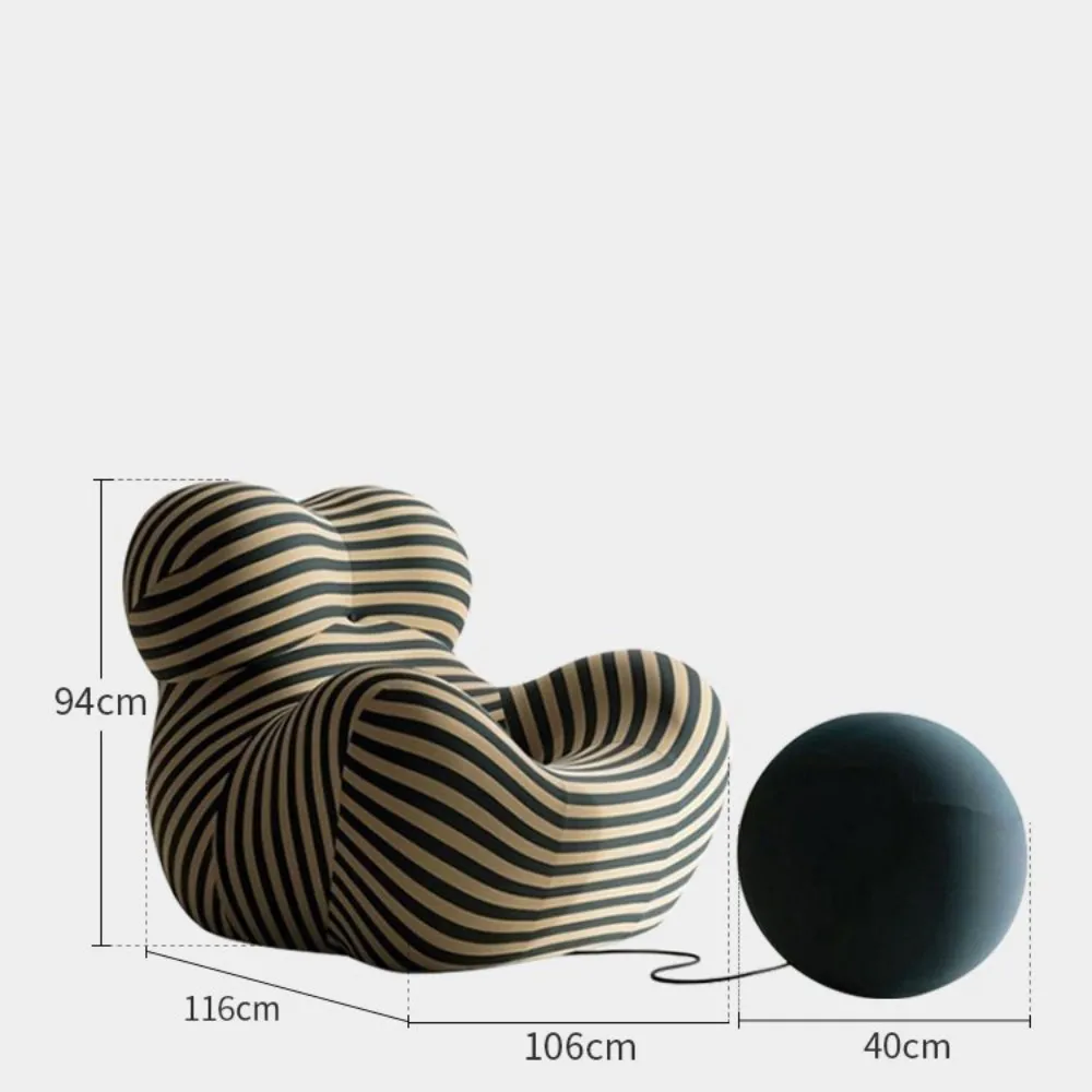 Single Sofa Chair Creative Designer Embroidery Ball Lazy Leisure Ins Chair Recliner Single Sofa Chair Creative Designer Embroidery Ball Lazy Leisure Ins Chair Recliner