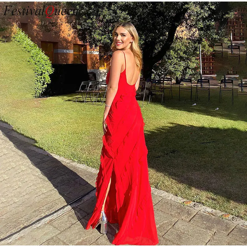 2023 Sexy Fashion Women Elegant Deep V Neck Maxi Dress Ruffles Backless Party Club Dresses Ladies Beach Split Sundress Vestidos
2023 Sexy Fashion Women Elegant Deep V Neck Maxi Dress Ruffles Backless Party Club Dresses Ladies Beach Split Sundress Vestidos