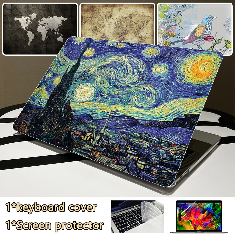 

For Macbook Air 13 Laptop Case M1 A2337 Funda Mac book Air 13.6 15 M2 Pro 13 14 16 A2338 A2442 Hard Shell Paint starry sky Cover