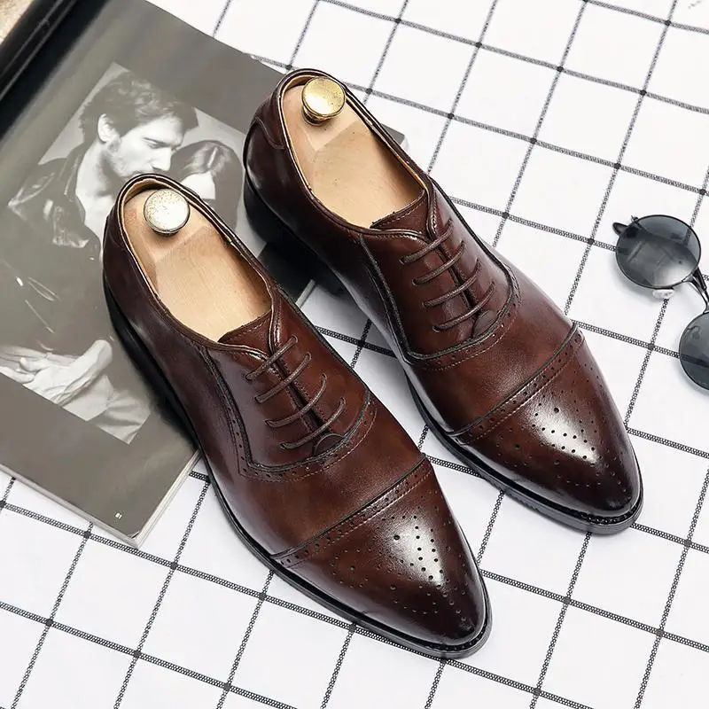 Spring New Leather Shoes Men's Casual Formal Wear Business Black Men's Shoes British Wild Breathable Wenzhou Leather Shoes Youth
Spring New Leather Shoes Men's Casual Formal Wear Business Black Men's Shoes British Wild Breathable Wenzhou Leather Shoes Youth