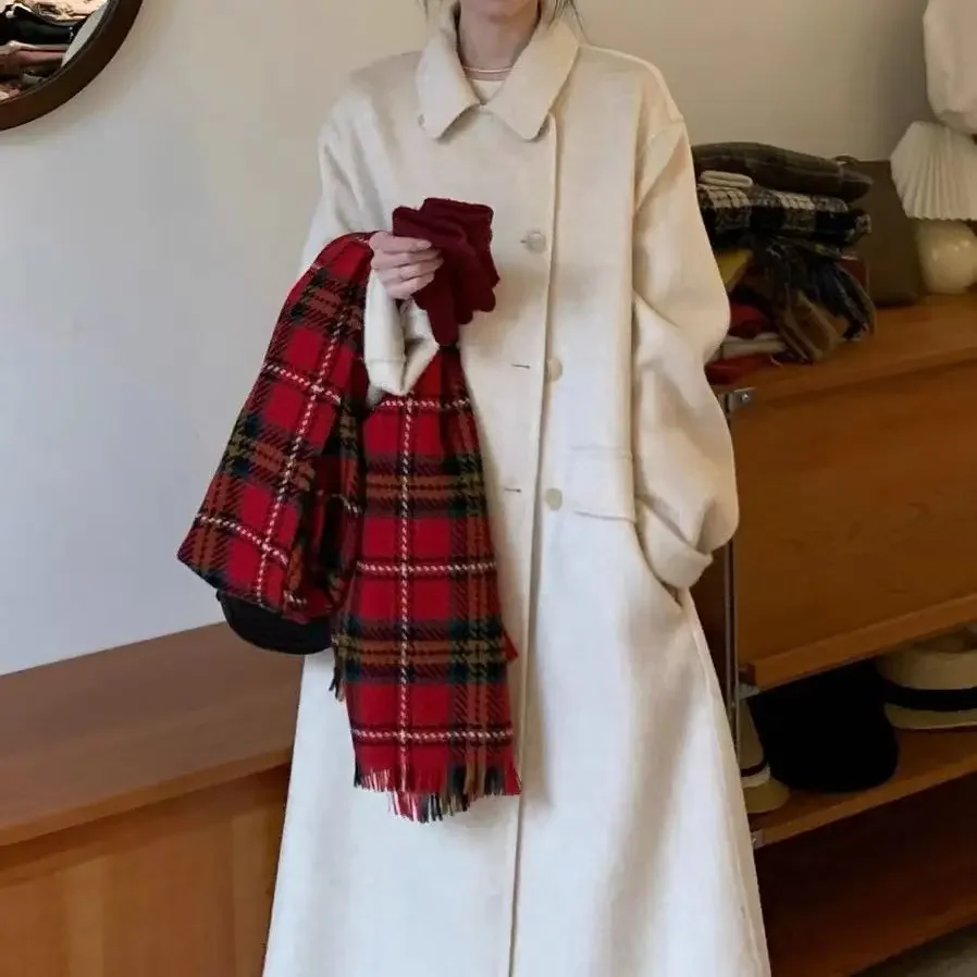 2023 Ladies Dongdaemun Lapel Autumn and Winter New Korean Version Thickened Warm Double-breasted Double-sided Wool Coat Women
2023 Ladies Dongdaemun Lapel Autumn and Winter New Korean Version Thickened Warm Double-breasted Double-sided Wool Coat Women