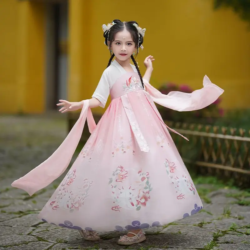 Новое Детское платье Hanfu на возраст 2-10-12 лет, летнее платье для девочек в китайском стиле, старый стиль, полный комплект, высокая степень цельности
Новое Детское платье Hanfu на возраст 2-10-12 лет, летнее платье для девочек в китайском стиле, старый стиль, полный комплект, высокая степень цельности