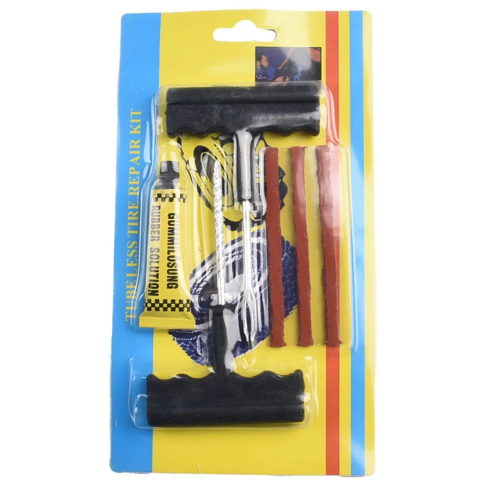 

Travel with Confidence using this Convenient Tubeless Tire Puncture Repair Kit Suitable for Cars Vans Motorbikes