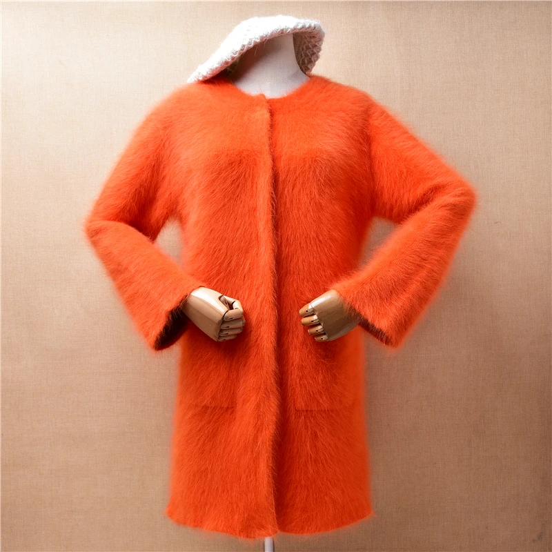 04 Female Women Fall Winter Clothing Orange Hairy Mink Cashmere Knitted Long Sleeves Slim Cardigans Jacket Sweater Coat Pull Top
04 Female Women Fall Winter Clothing Orange Hairy Mink Cashmere Knitted Long Sleeves Slim Cardigans Jacket Sweater Coat Pull Top