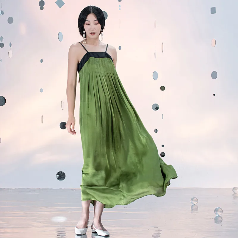 A Life On The Left Women Suspended Dress 2023 Summer Sleeveless Original Rose Fiber Pleated Design Contrasting Colors Skirt
A Life On The Left Women Suspended Dress 2023 Summer Sleeveless Original Rose Fiber Pleated Design Contrasting Colors Skirt