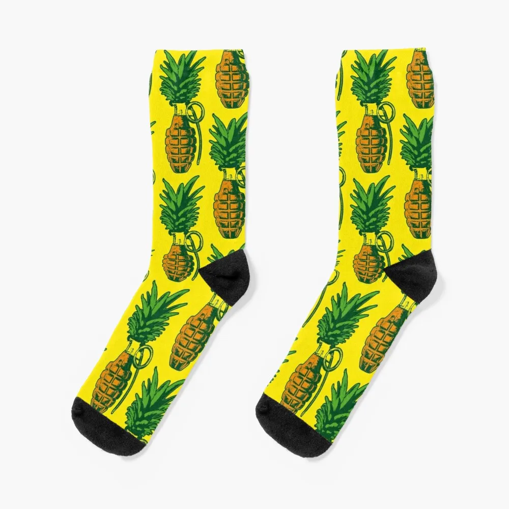 

Pineapple Grenade Vintage Distressed Funny Summer Pop Art Socks Compression Stockings Women